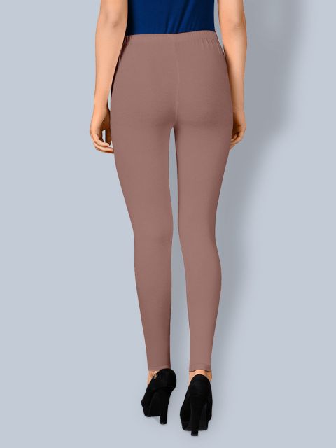 Cotton Ankle Leggings - Brown