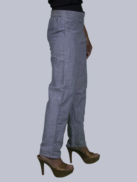  Women's Woven Straight Pant - Light Grey