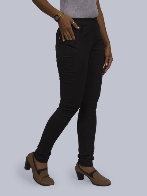 Solid Stretchable Pant - Black