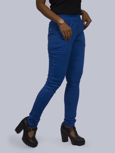 Solid Stretchable Pant - Royal Blue