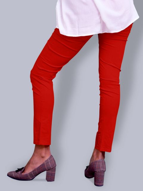 Solid Stretchable Pant - Red