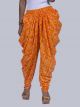 Women Bandhej Dhoti Pants - Orange