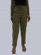 Women South Cotton Straight Pant - Olive Green