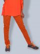 Printed Stretchable Pant - Orange