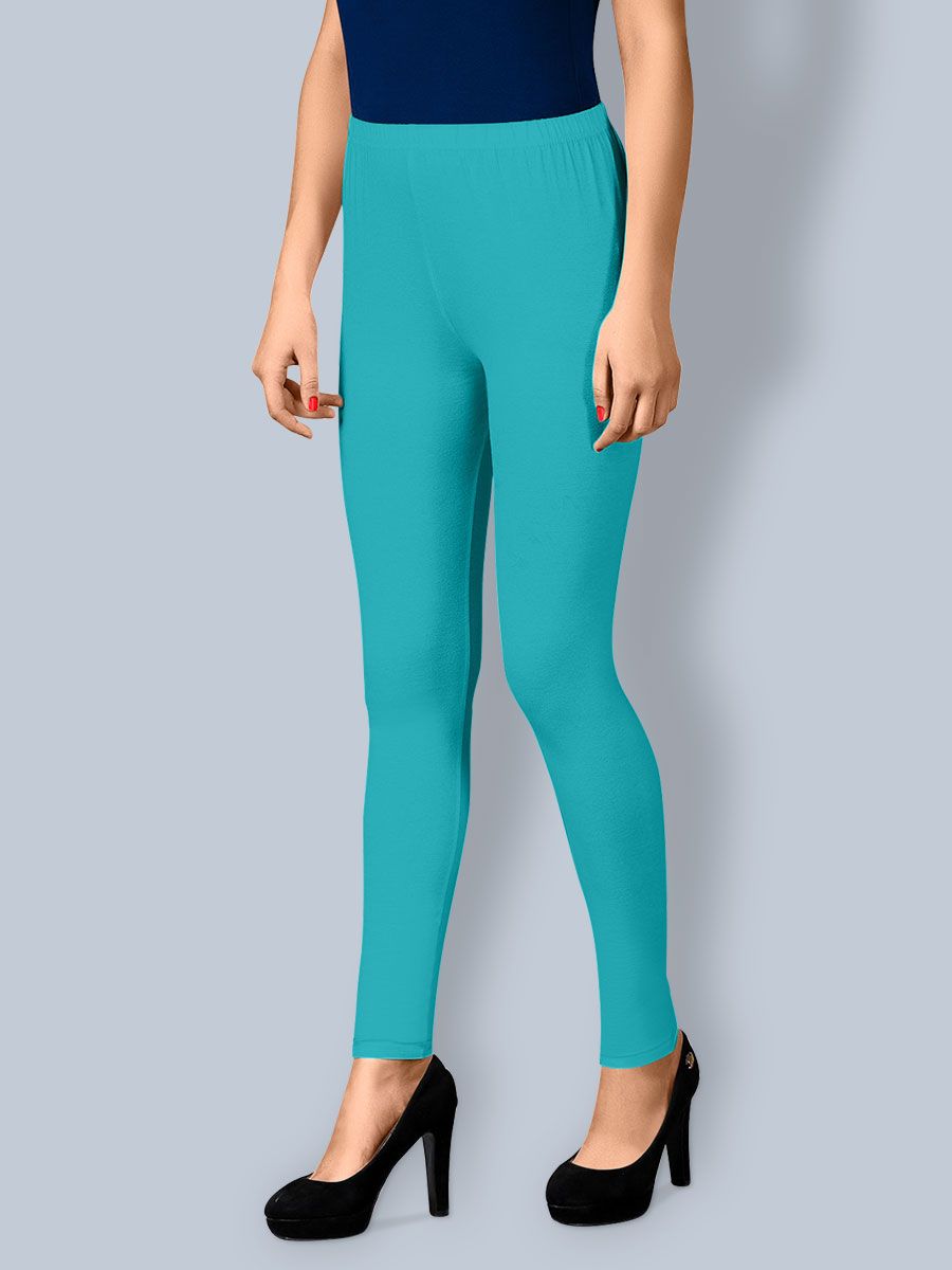 Buy ZEBU Calf Length Turquoise Blue Womens Casual Single Leggings Online at  Best Prices in India - JioMart.
