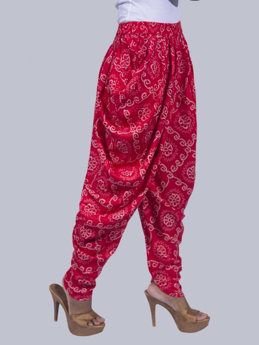 RED GOLD PRINTED TUNIC WITH DHOTI PANTS (SET OF 2) - directcreate.com